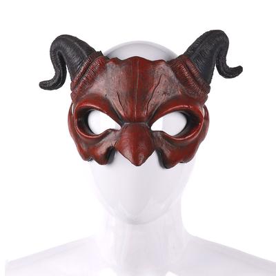 Halloween Devil Mask, Horror Devil Half Face Mask, Role Playing Horror Monster Mask, Ghost House Playing Devil Mask Decoration