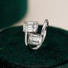 4cttw Emerald Cut Moissanite Ring for Women   Copper2 Stone Lab Diamond Engagement Ring Wedding Bands Jewelry Gift