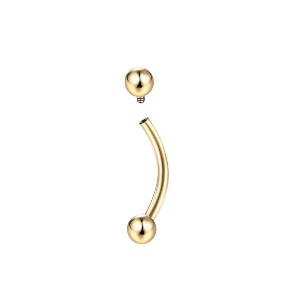 1PC Titanium Eyebrow Piercings Curved Banana Internally Threaded Jewelry Belly Button Navel Earring Lip Tongue Pircings 14G 16G
