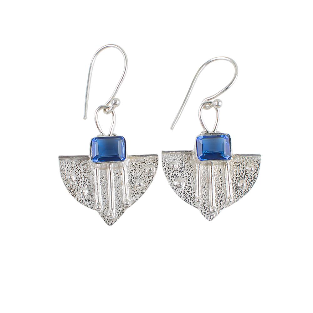 Natural Tanzanite Gemstone 925 Sterling Silver Jewelry Handmade Earrings 1.19" EE-65-5