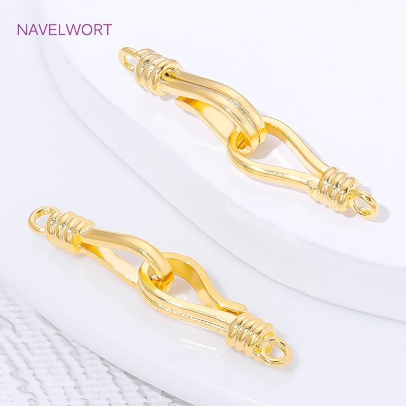 33mm*6.5mm 18K Gold Plated Clasps For Jewelry,Brass End Clasps Connectors For Bracelet Making Supplies,DIY Jewelry Materials