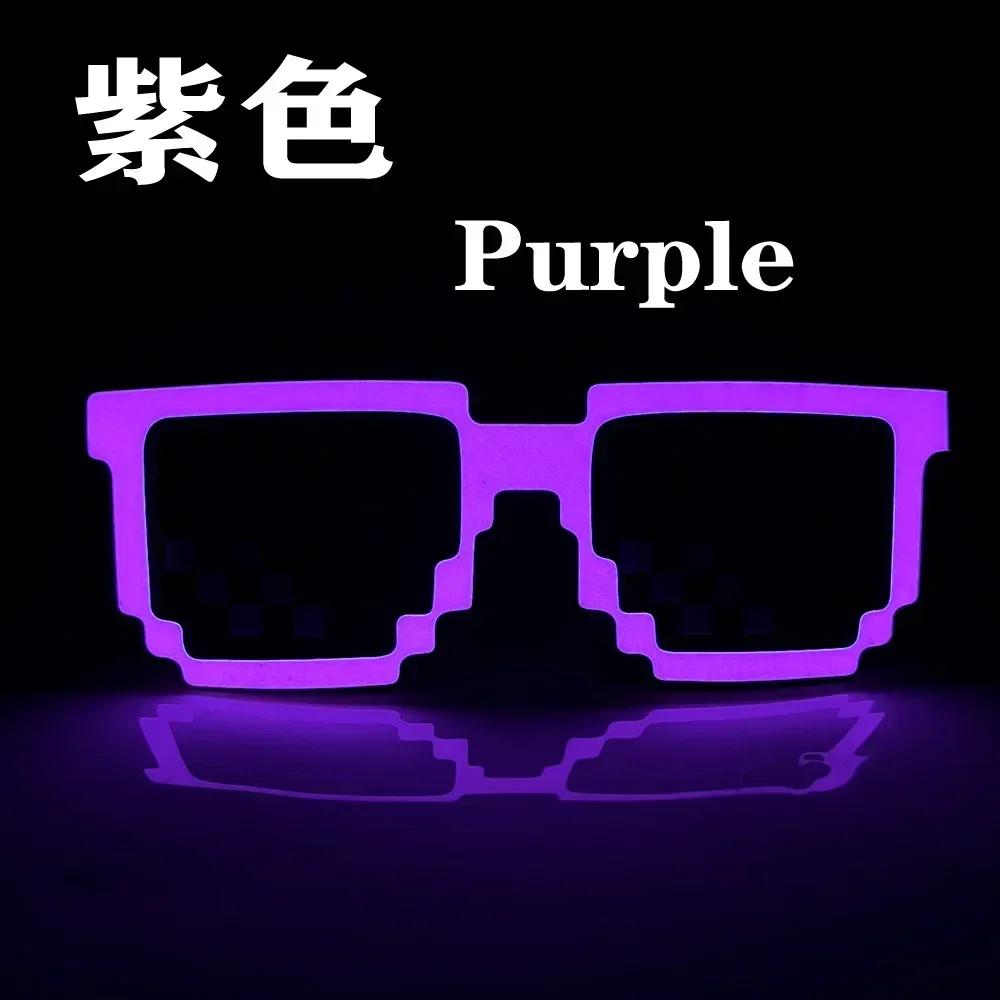 

Мигающий EL провод 8 бит светодиодный светящийся яркий фестивальный светящийся мозаичный стакан модные принадлежности для вечеринок фиолетовый