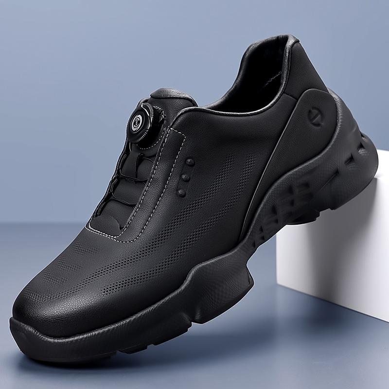 

2025 New Men s Rotary Button Casual Shoes Lightweight Walking Sneakers Breathable Flats Comfortable Outdoor Sports Shoes for Men 44 чёрный