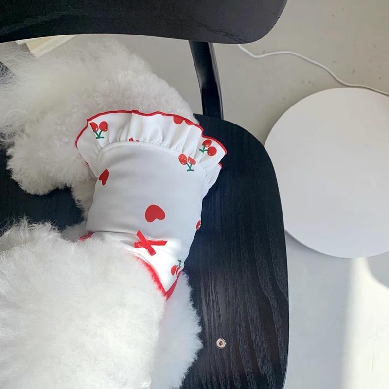 

Spring and summer puppy dog clothes full of love waist suspender dress teddy bear small dog pet clothes XXL (recommended weight 15-10 kg)