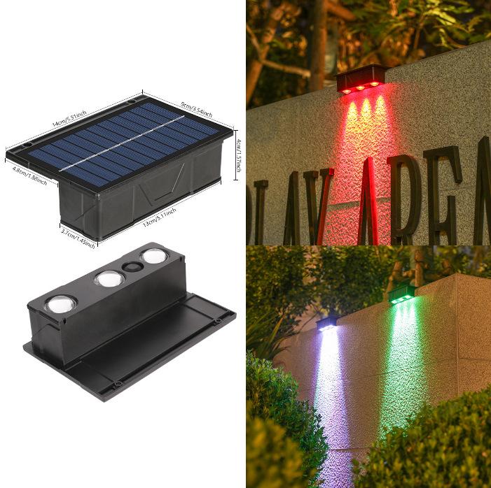 Waterproof Solar Wall Lamp: Outdoor Courtyard Light with Automatic Induction and Decorative Night Illumination.