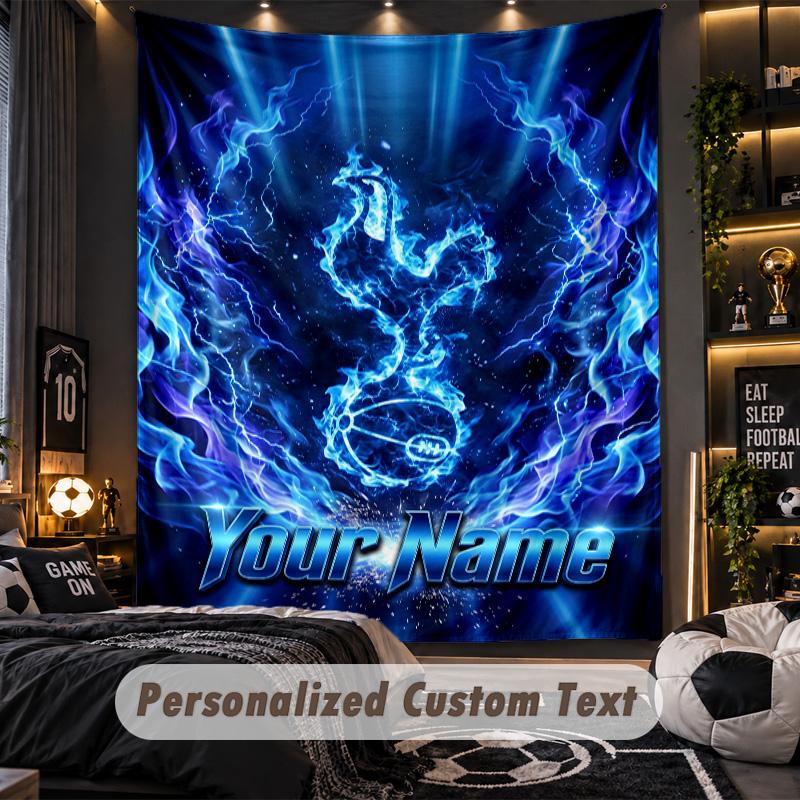TapestryTottenham Hotspur FC Custom Name Text Personalized Wall Hanging Tapestry Home Wall Decor