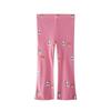 European and American Autumn New Style Girls' Flared Pants Baby Leggings Knitted Outerwear Long Pants Elastic Cotton Children's Pants