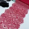3m x 18.5cm French Chantilly Lace, Non-stretch Dark Red Eyelash Net Lace Fabric for Sewing, Bra, Underwear, Lingerie, Dress, Garment, Crafting