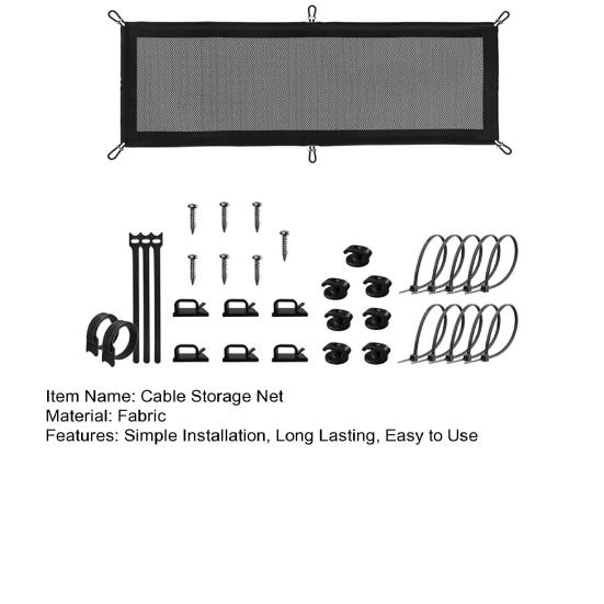 Under-Table Cord Management Net Storage Pocket Simple Installation Flexible Cables Wires Storage