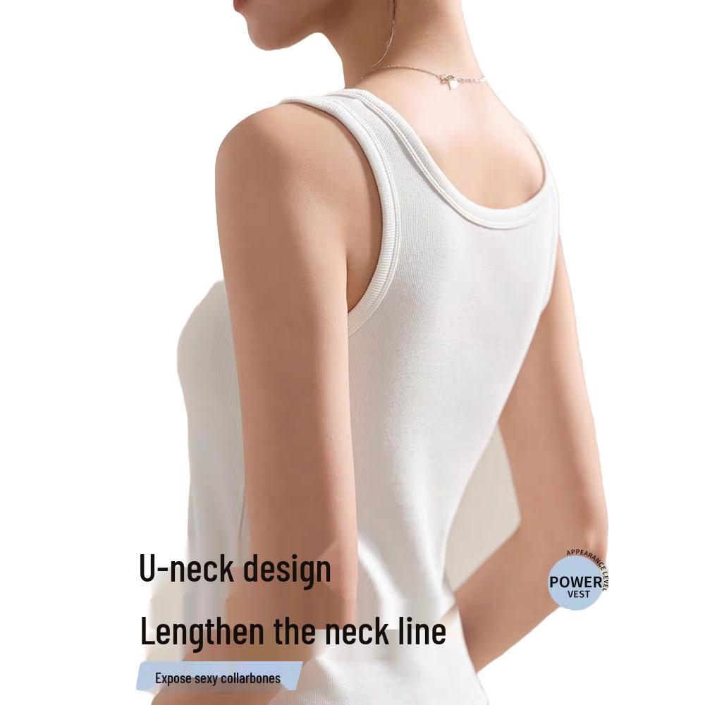 Women s 2025 Cotton Ribbed Tank Top - Anti-Exposure, Versatile Base Layer Camisole