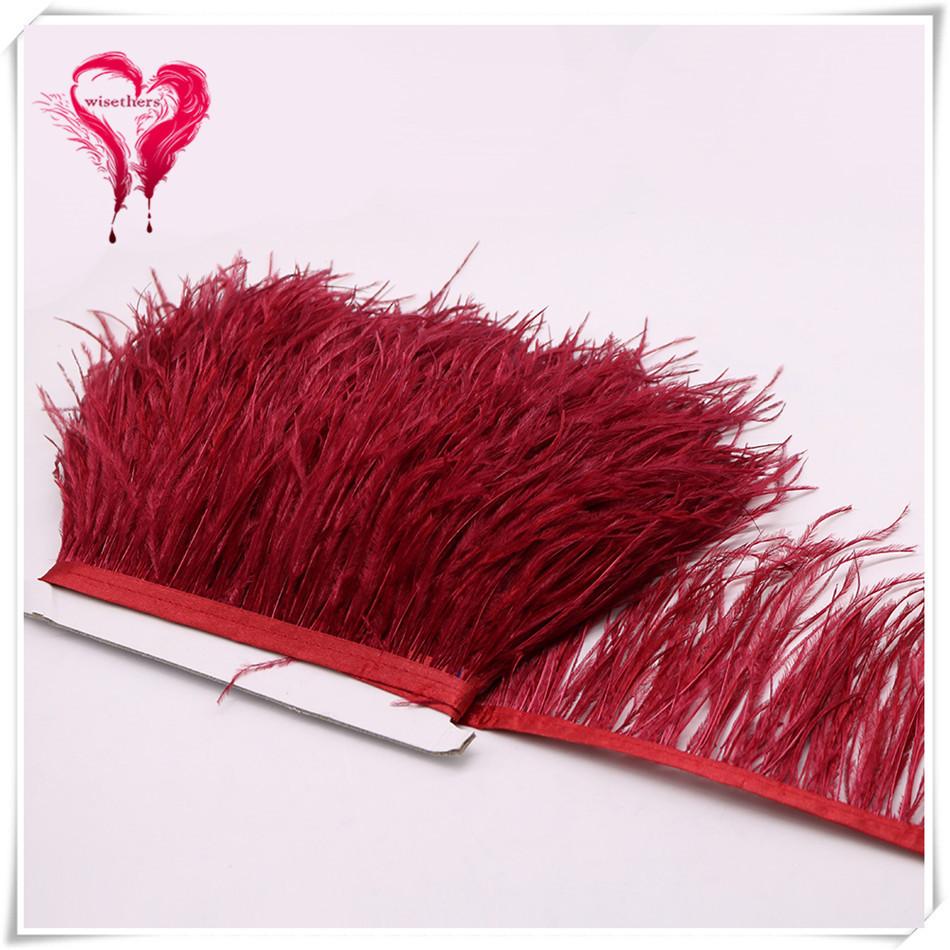 Ostrich Hair Cloth Edge Dress Dress Accessories Skirt Feather Trim With 10-15Cm Tassel