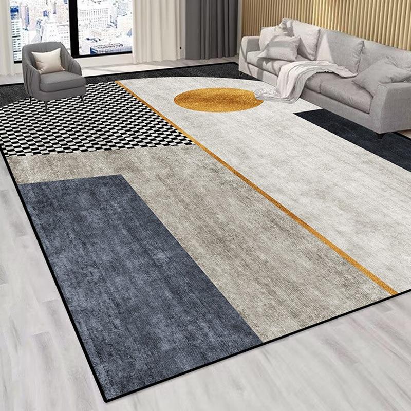 Nordic Style Living Room Carpet Modern Color Blocking Floor Washable Carpet Sofa Tea Table Rug Bedroom Floor Rugs Non-Slip Mat