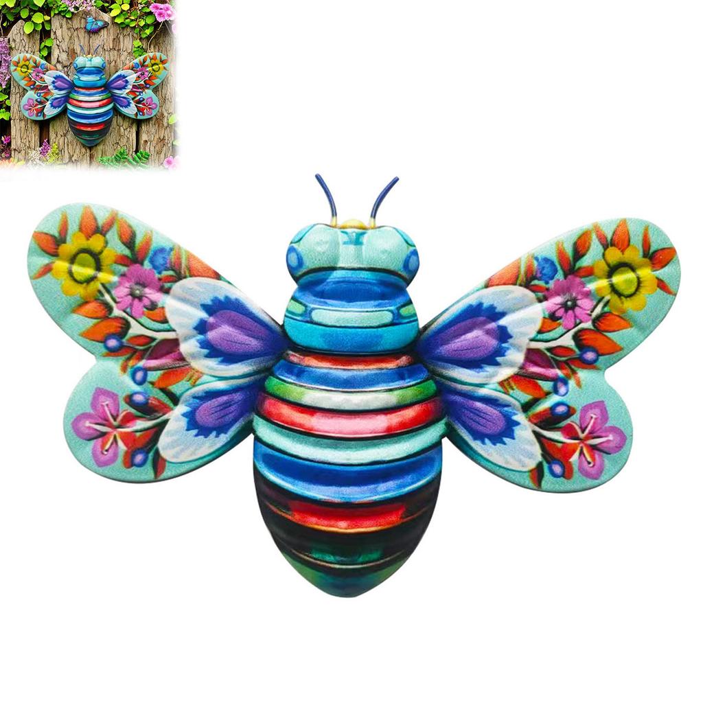 3D bee Hanging Decorations honeybee Sculpture Wall Accents Decoration Crafts Ornament for Courtyard Garden Kindergarten Lawn