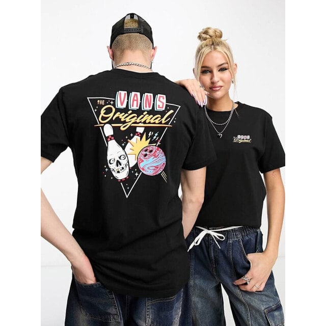 

Черная футболка унисекс с принтом на спине Vans Lucky Spare