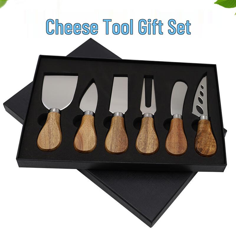 

Фаньшун Набор из 6 ножей для сыра из нержавеющей стали с дубовыми ручками