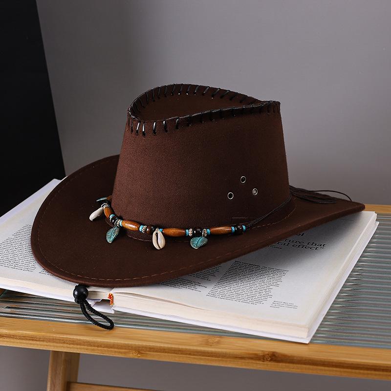 

Vintage Faux Leather Western Cowboy Hat Unisex Gentleman Dress Panama Cowgirl Jazz Cap Sombrero Hombre adult кофейный