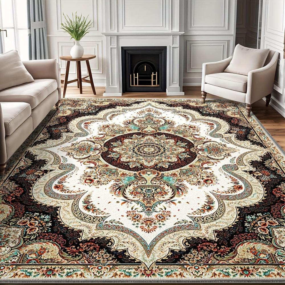 Velvet/nylon style gray coffee shop decorative floor mat, not only warm but also beautifies the space, multifunctional Persian design - soft and
