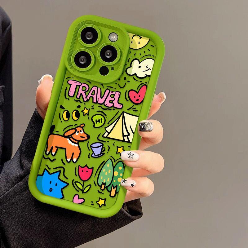 Camping Lines for Dogs iPhone17ProMax Mobile Phone Case 17Pro Cartoon 15/14 Men's and Women's 16