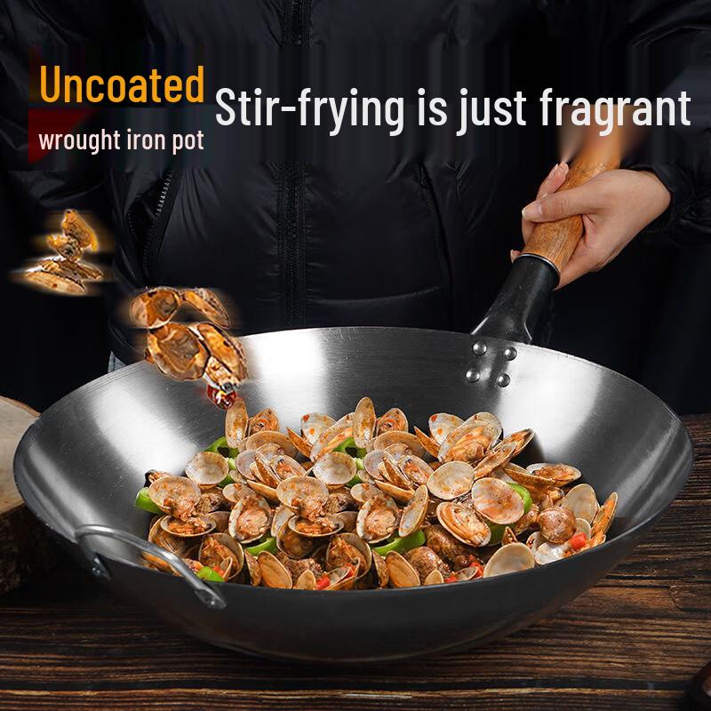 Lilang 40cm Pre-Seasoned Lightweight Iron Wok