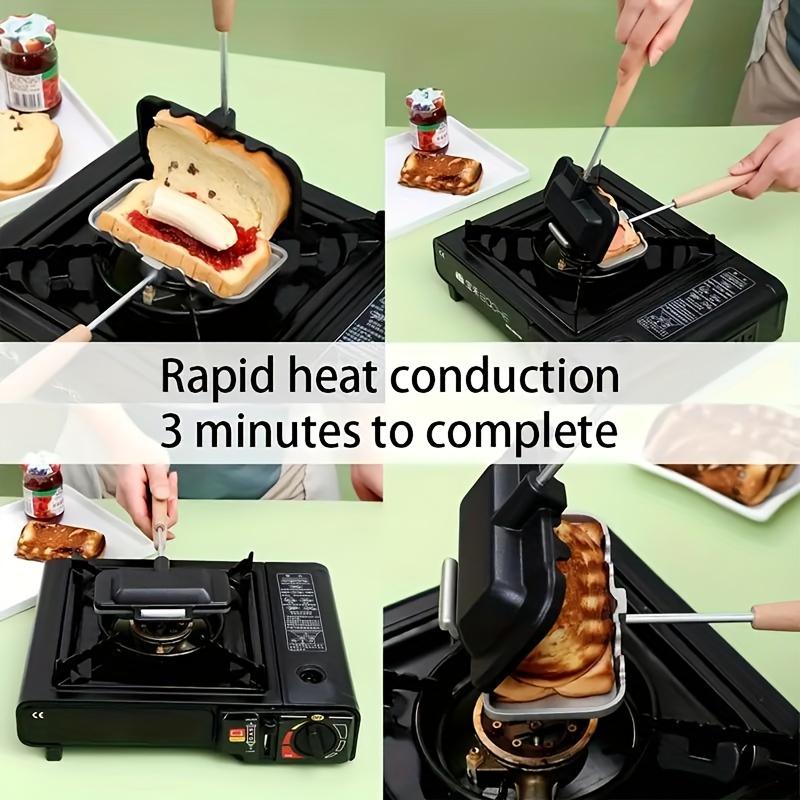 [Aluminiumlegierung | Sandwichpfanne] Sandwich-Bratpfanne aus Aluminiumlegierung | 1 Stück Backscheibe Wendeplatte für gegrillten Käse, Pfannkuchen, Omeletts, Hot Dogs, Brot