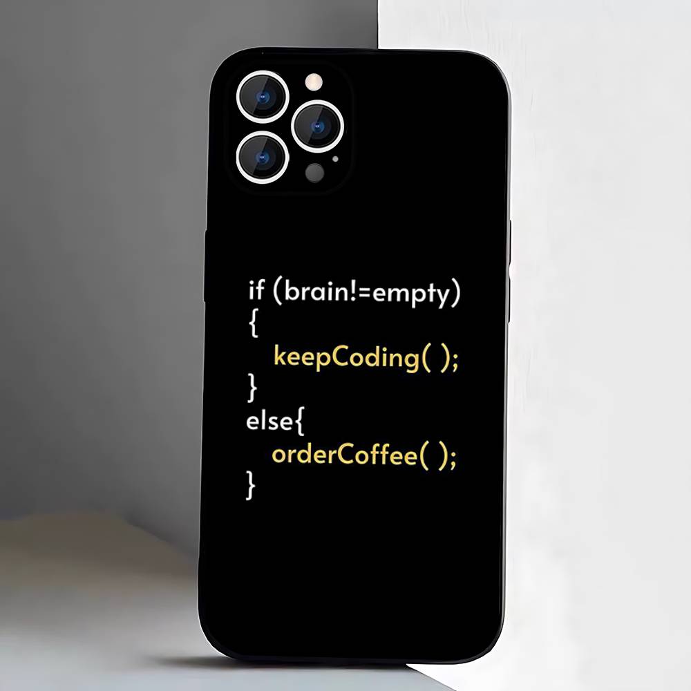 Programming Languages Java Phone Case For iPhone 17,16,15,14,13,12,11,Pro,XS,Max,XR,Plus,E,SE4,Mini Black Soft Cover