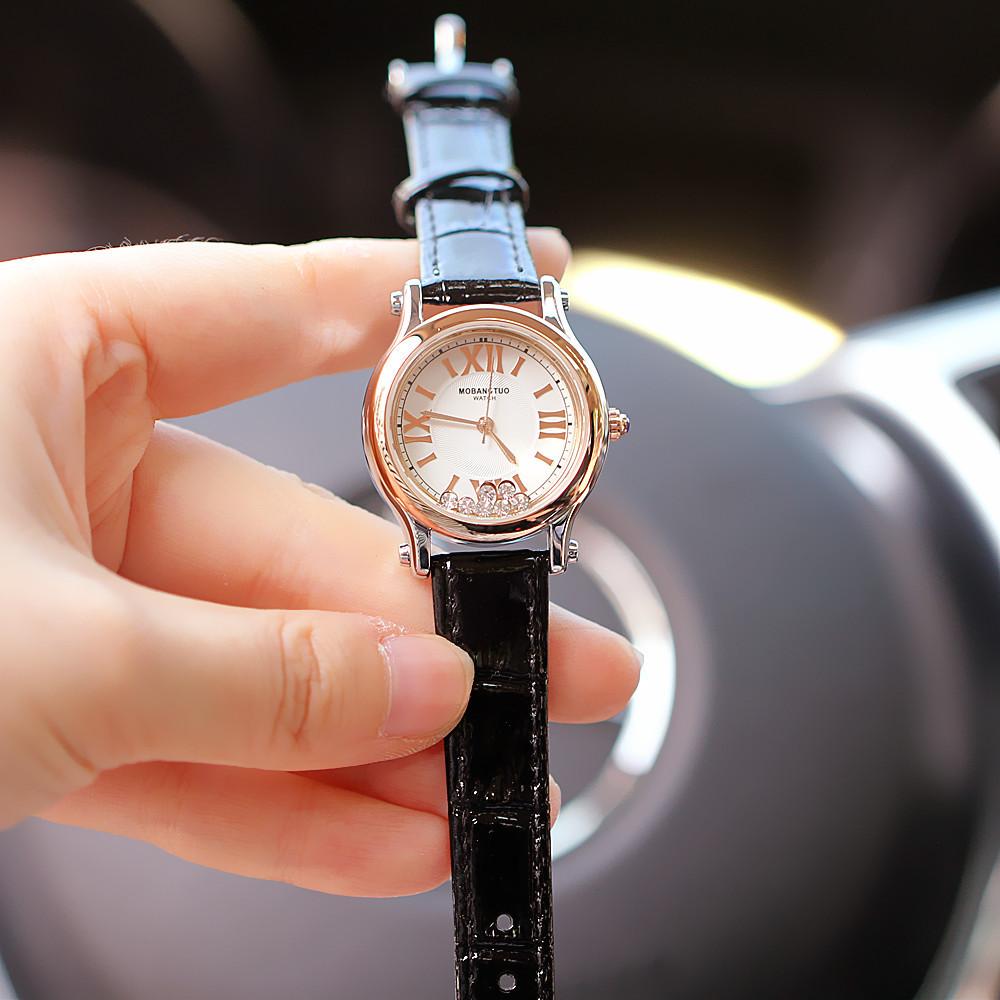 Fashion Trendy Women'S Watch Roman Face Pointer Type Steel Belt Quartz Waterproof Watch Versatile