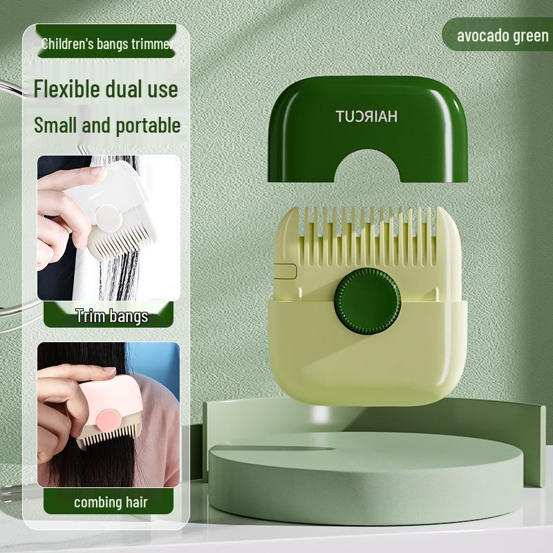 2-in-1 Multifunctional Hair Clipper & Comb for Trimming Bangs & Broken Hair - Perfect for Girls & Children