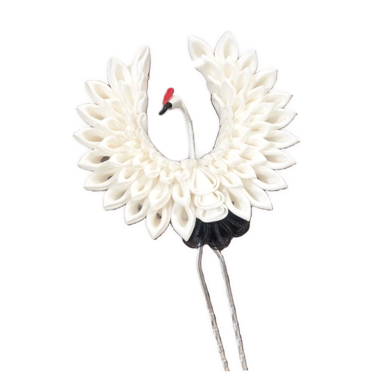 

Crane Round Hairpin or Artificial Perfect for and with wings Crane Round Lulu s Tsumami-zaiku Headpiece, Dried, Preserved, Flowers, Weddings,