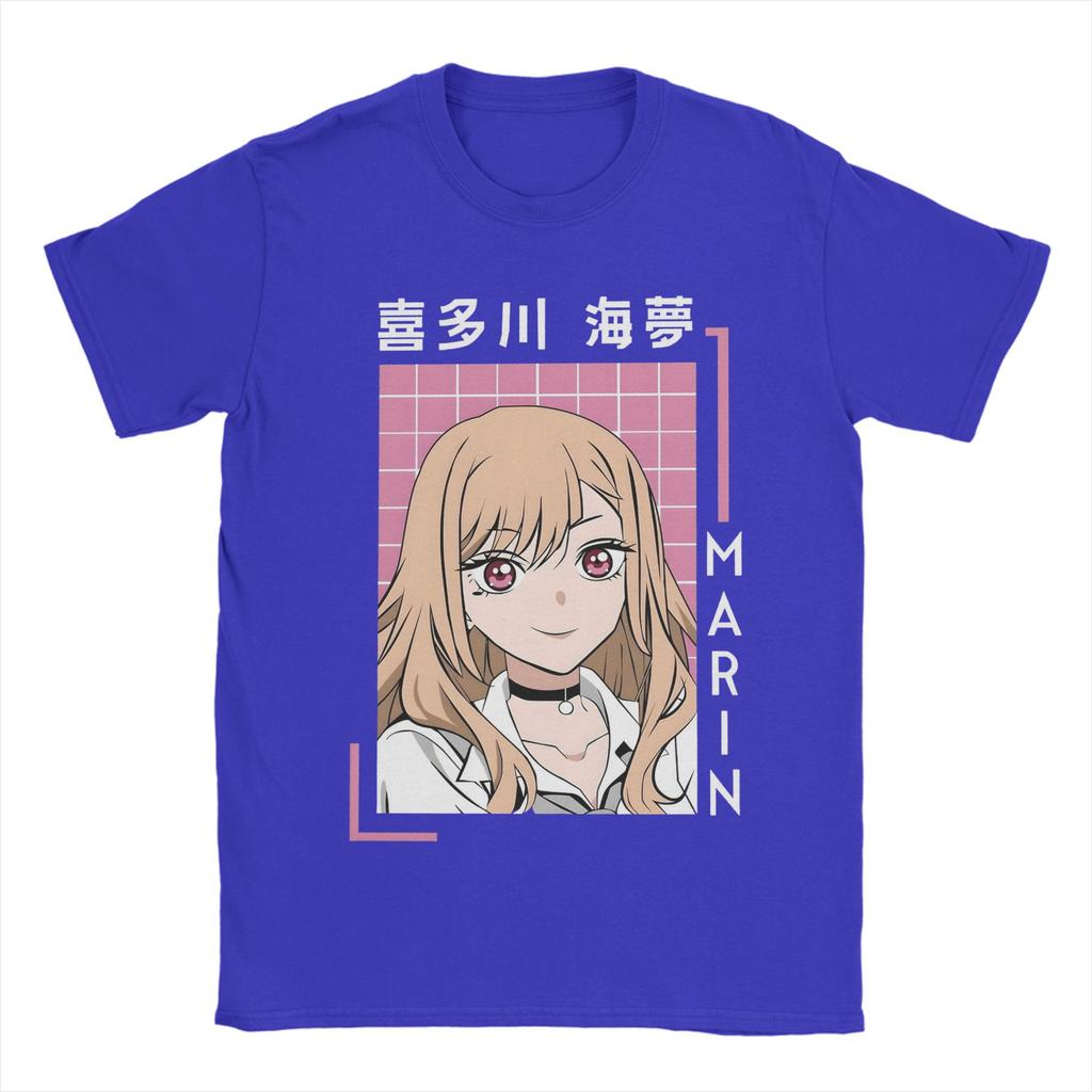 Marin Kitagawa T-Shirt Men My Dress-Up Darling Anime Vintage 100% Cotton Tees Crew Neck Short Sleeve T Shirts Unique Clothes