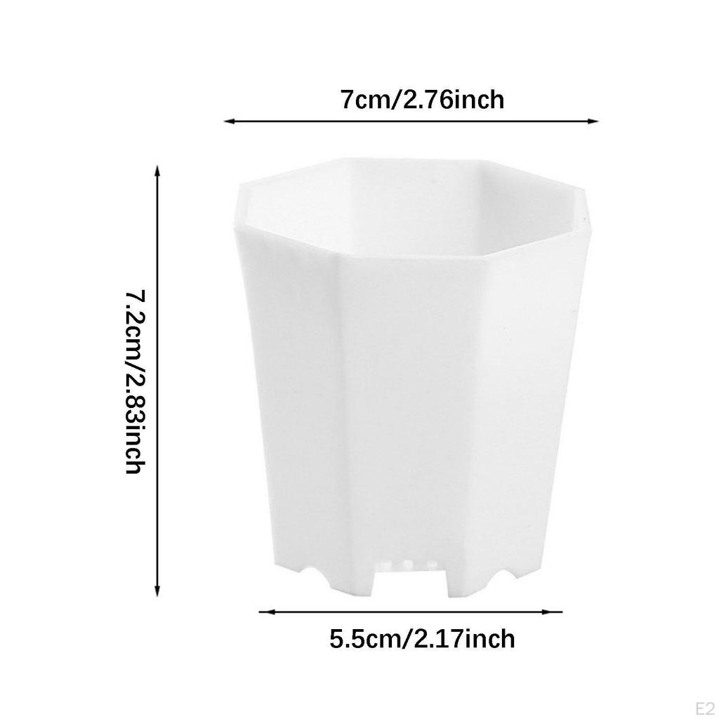 10 Pieces Nursery Pots Decorative Planter Plant Container Octagonal Flower Pot for Office
