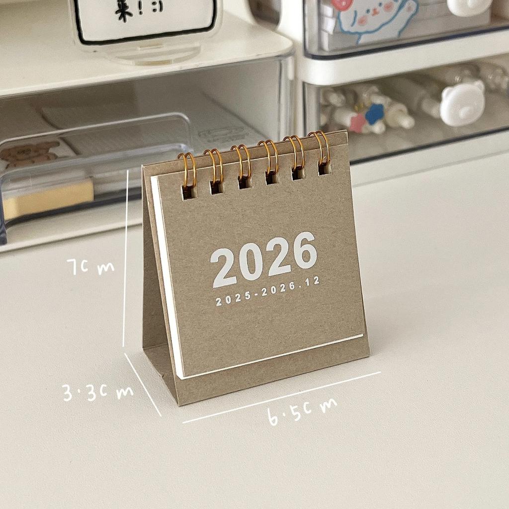 2026 Mini Simple Desk Calendar - Creative Spiral-Bound Calendar for Desktop Decoration & Office Stationery Office Supplies