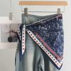 Nuova Sciarpa da Donna in Raso Accessori d'Abbigliamento Decorazione Jeans Retro Cintura Sciarpa Multifunzionale All-Matching Primavera ed Estate