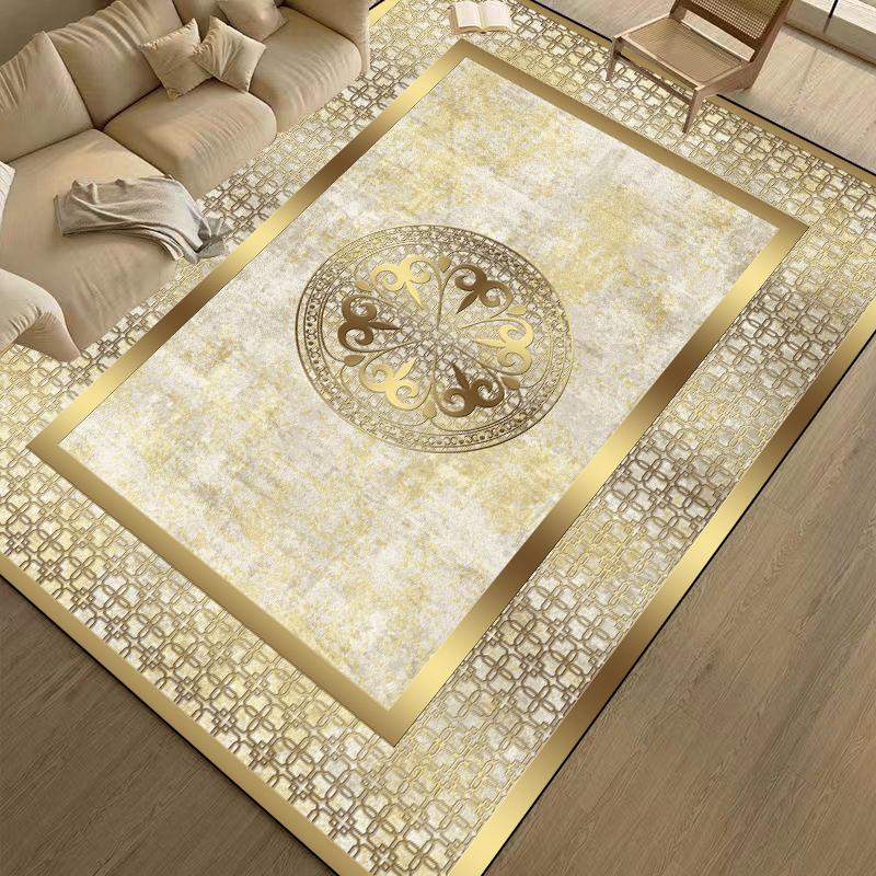 Living Room Golden Luxury Carpet European Decoration Large Area Rugs 200x300 cm Sofa Area Bedroom Decor Non-slip Floor Mat