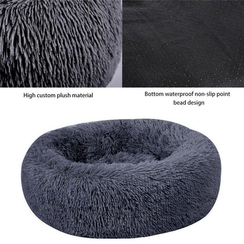 Super Soft Long Plush Pet Furniture Dogs House Cat's Beds Plush Pet Bed Round Mat for Small Medium Pet Accessories
