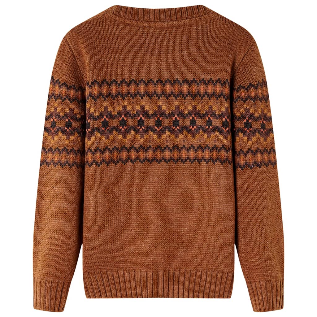 Children's Knit Sweater, Cognac, 128