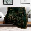 Golden Crocodile Rug with Ethnic Patterns - Unique Home DecorBlanket Flannel Throw Blanket for Sofa, Bed, Travel, Camping, Office, Couch, Ch