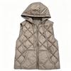 Hooded down vest women's light white duck down inner and outer wear vest rhombus inner winter clothing stacked vest