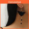 Trendy Halloween Bat Logo Acrylic Earrings For Women Geometric Style Design