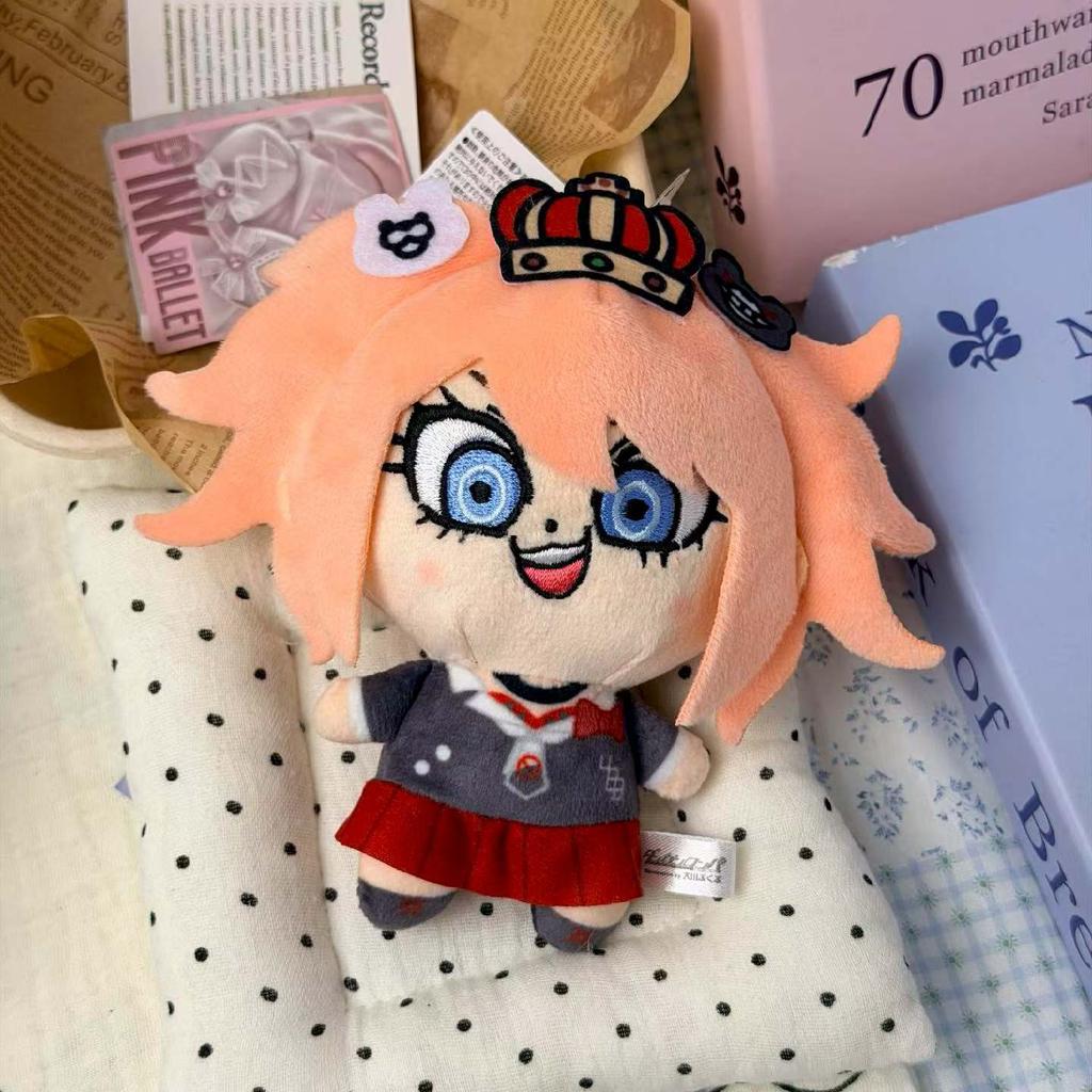 Cartoon 10CM Danganronpa pluche speelgoed sleutelhanger anime Enoshima Junko Kirigiri Kyoko Naegi Makoto Nanami Chiaki Cosplay Knuffelpop