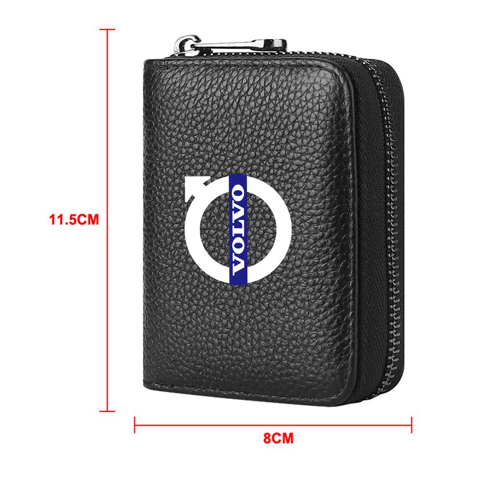 PU Leather Short Wallet With Zipper Coin Pocket Vintage Big Capacity Short Money Purse Card For Volvo XC90 XC60 C30 S60 C70 XC40 FK4