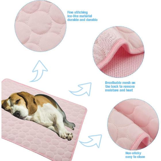 Dog Cooling Mat Large Cooling Pad Summer Pet Bed for Dogs Cats Kennel Pad Breathable Pet Self Cooling Blanket Dog Crate Sleep Mat Machine Washable