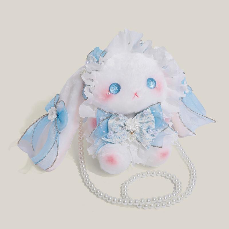 Cute Rabbit Plush Crossbody Bag Lolita Style Girls Kids Daily Shoulder Backpack