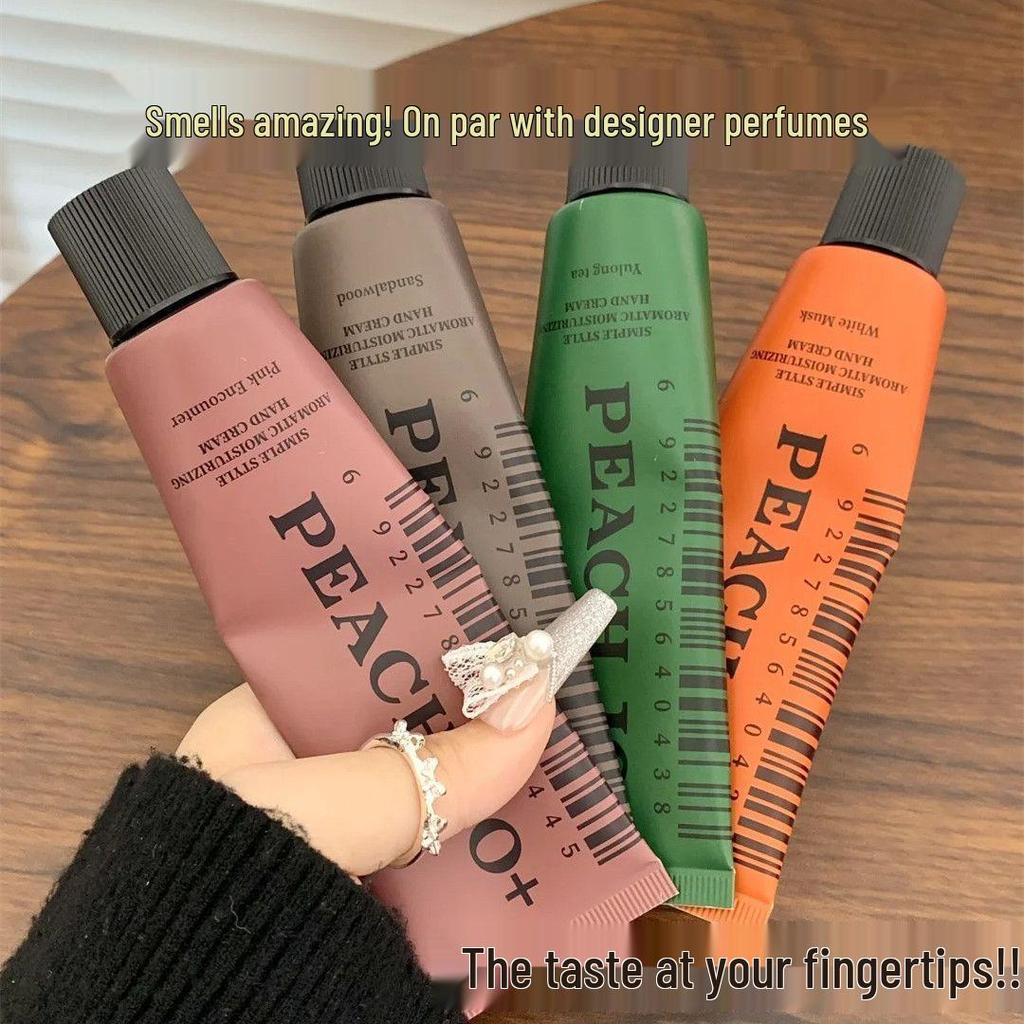 Peach-Scented Non-Greasy Moisturizing Hand Cream with Long-Lasting Fragrance