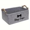 Felt Pet Toy Storage Basket Large Capacity Durable Toy Organizer  For Cat Dog Toys