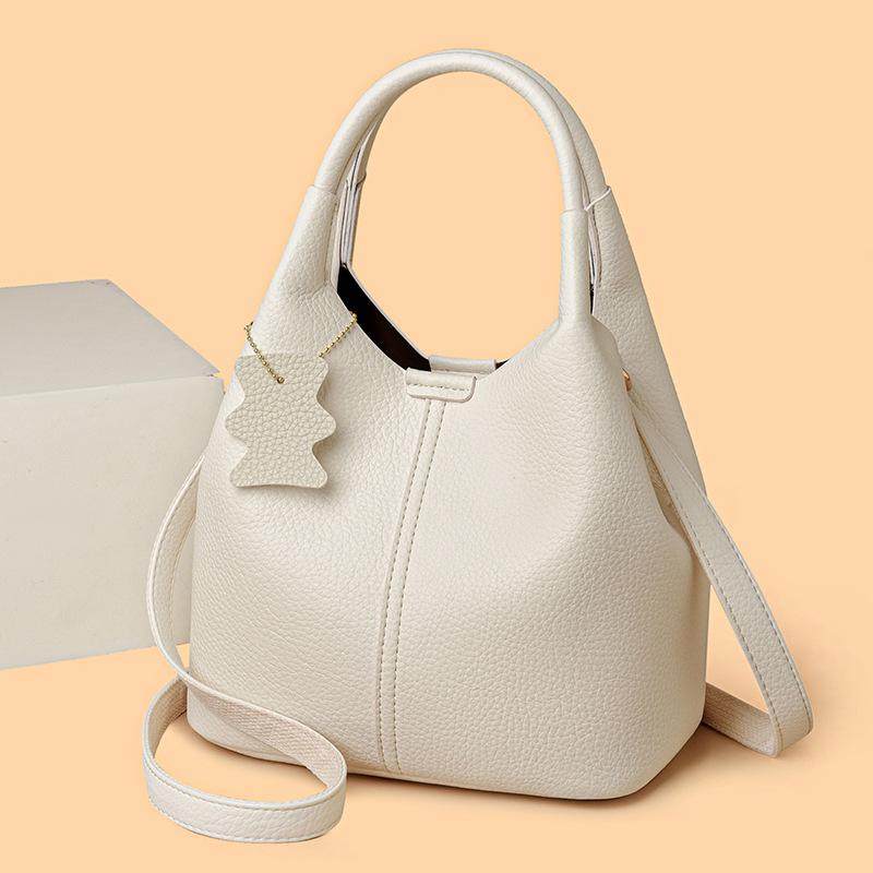 Handbag - Soft Leather Shoulder Bag for Carrying - Fashionable Single-shoulder Crossbody Bag - High-quality Bucket Bag