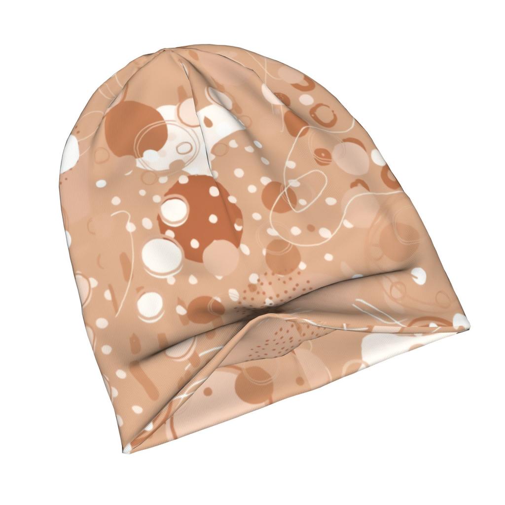 ZLIENSZUS Adult Knit Hat with Sepia Abstract & Line - Modern Minimalist Suitable for Weekend Errands, Everyday City Wear, Casual Outfits - Stylish Pat