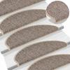 Self Adhesive Stair Mats Sisal Look 15 pcs 65 x 21 x 4 cm Dark Beige