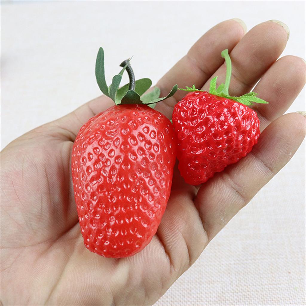 10pc Artificial Strawberry Realistic Strawberry Decors Simulations Fruit Model Photography Props Shop Kitchen Decoratons