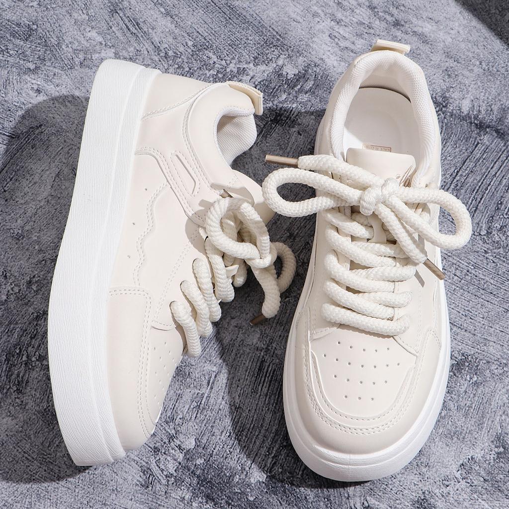 Fashion Sneakers Women's Breathable Platform Lace-up Sneakers Canvas Shoes Lace-up Black Running Tennis Vulcanized  Zapatos De Mujer