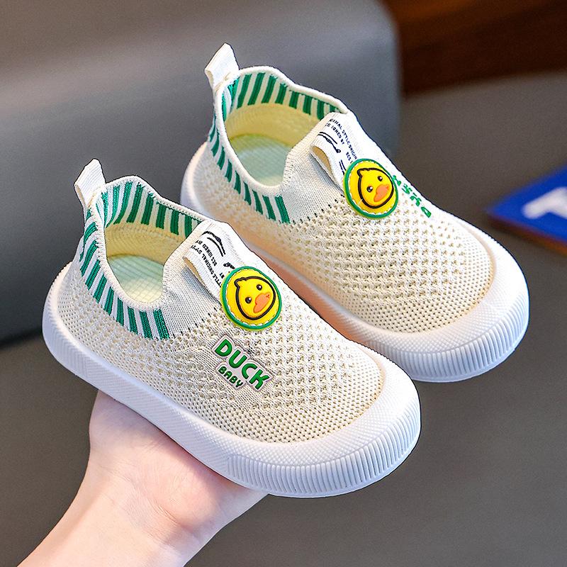 Spring and Autumn Children's Breathable Mesh Shoes Non-slip Fly-woven Shoes Soft-soled Non-slip Baby Shoes One-pedal Casual Shoes